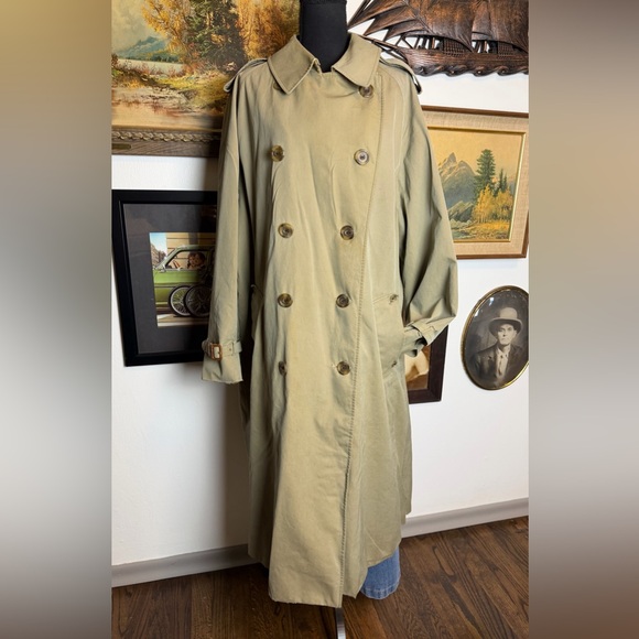 Vintage AQUASCUTUM "Aqua 5" Made in England Classic Trench Coat Men's XL - Picture 5 of 12